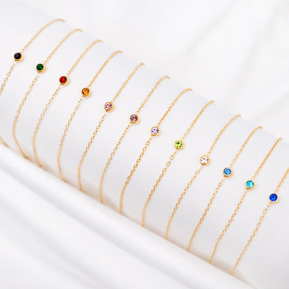 Round Gemstone Birthstone Bracelet