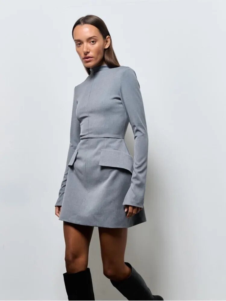 Marit - Women's turtleneck mini dress