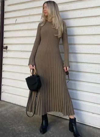 Amanda - Long knit dress for ladies