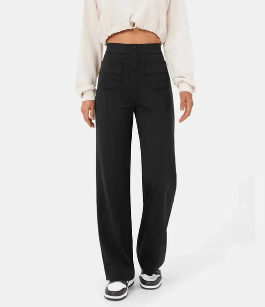 Antonia - Elastic casual pants with high waist