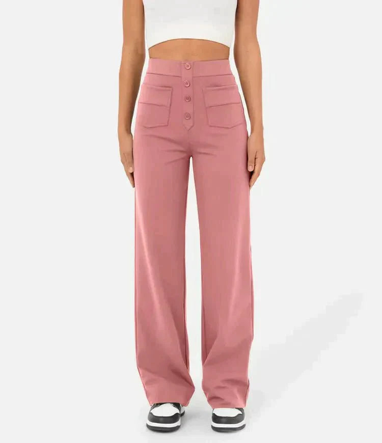 Charlotte - Elastic high-waisted casual pants