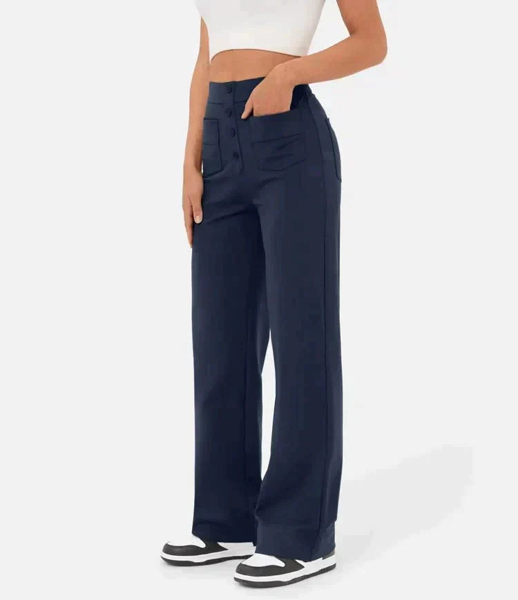 Charlotte - Elastic high-waisted casual pants