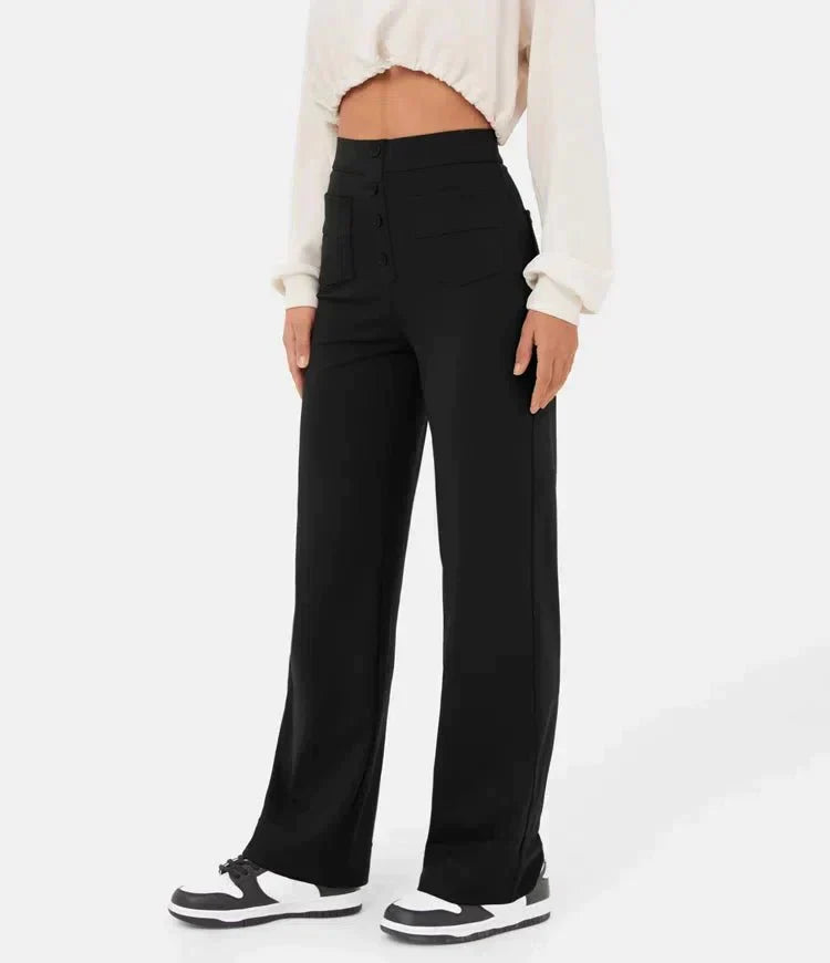 Charlotte - Elastic high-waisted casual pants