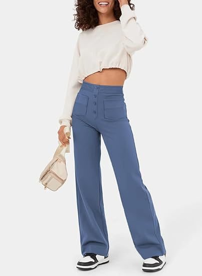 Luus | Stylish high-waisted elastic casual pants