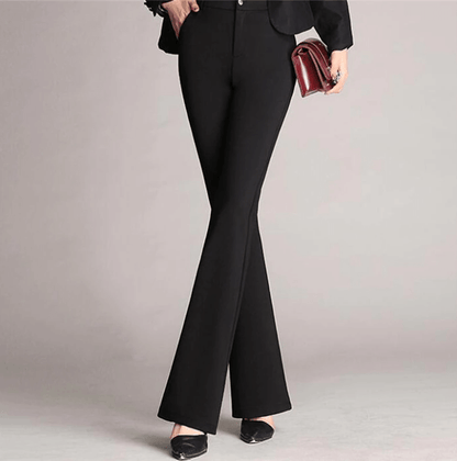 High-waisted flared slim-fit pants