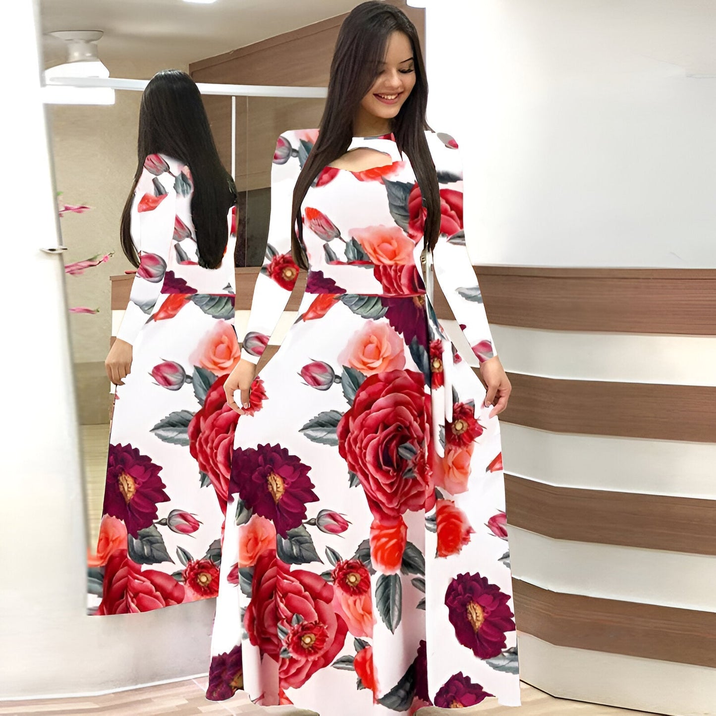 Bronwyn | Elegant floral maxi dress for fall