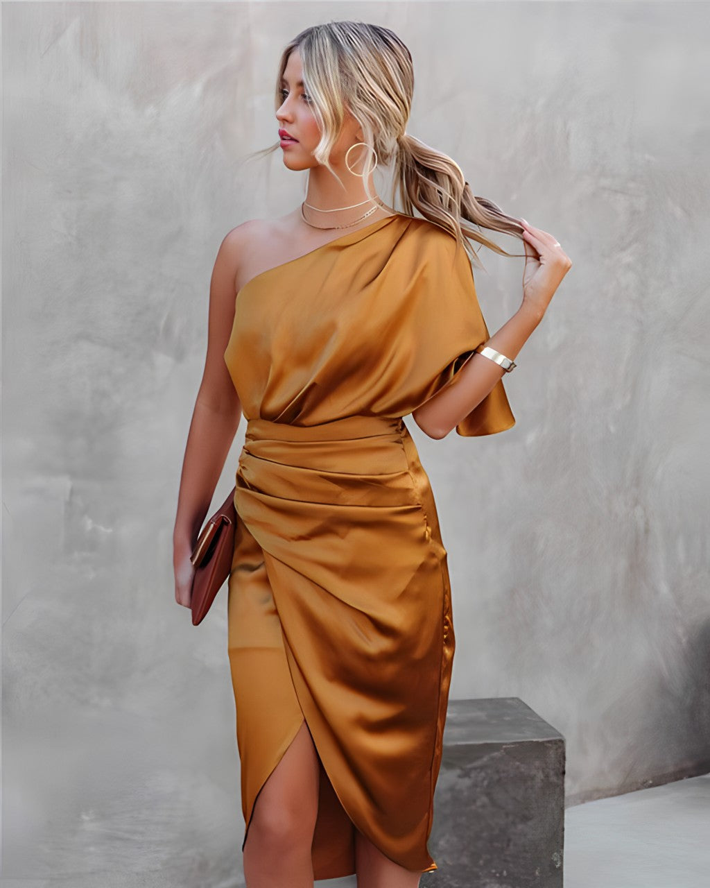 Eva | Elegant one-shoulder cocktail dress