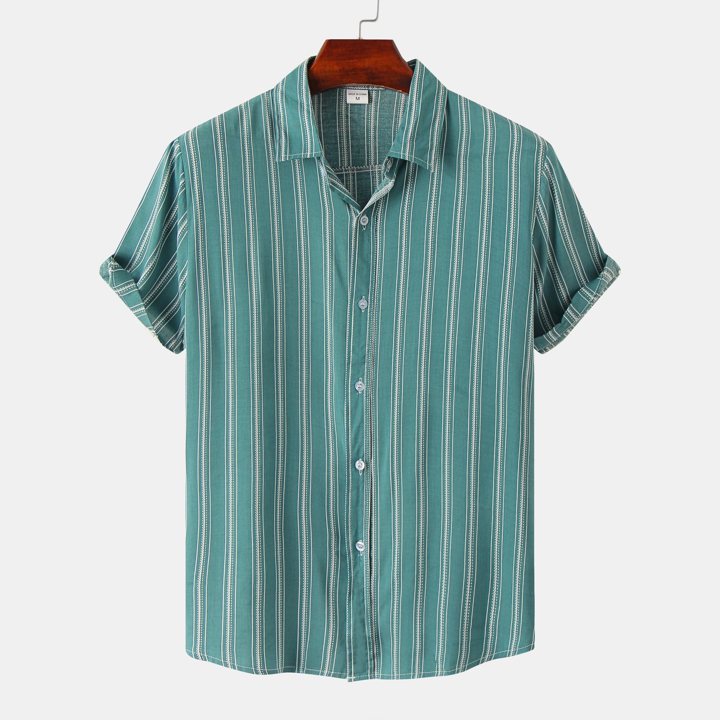 Striped men's short-sleeved shirt