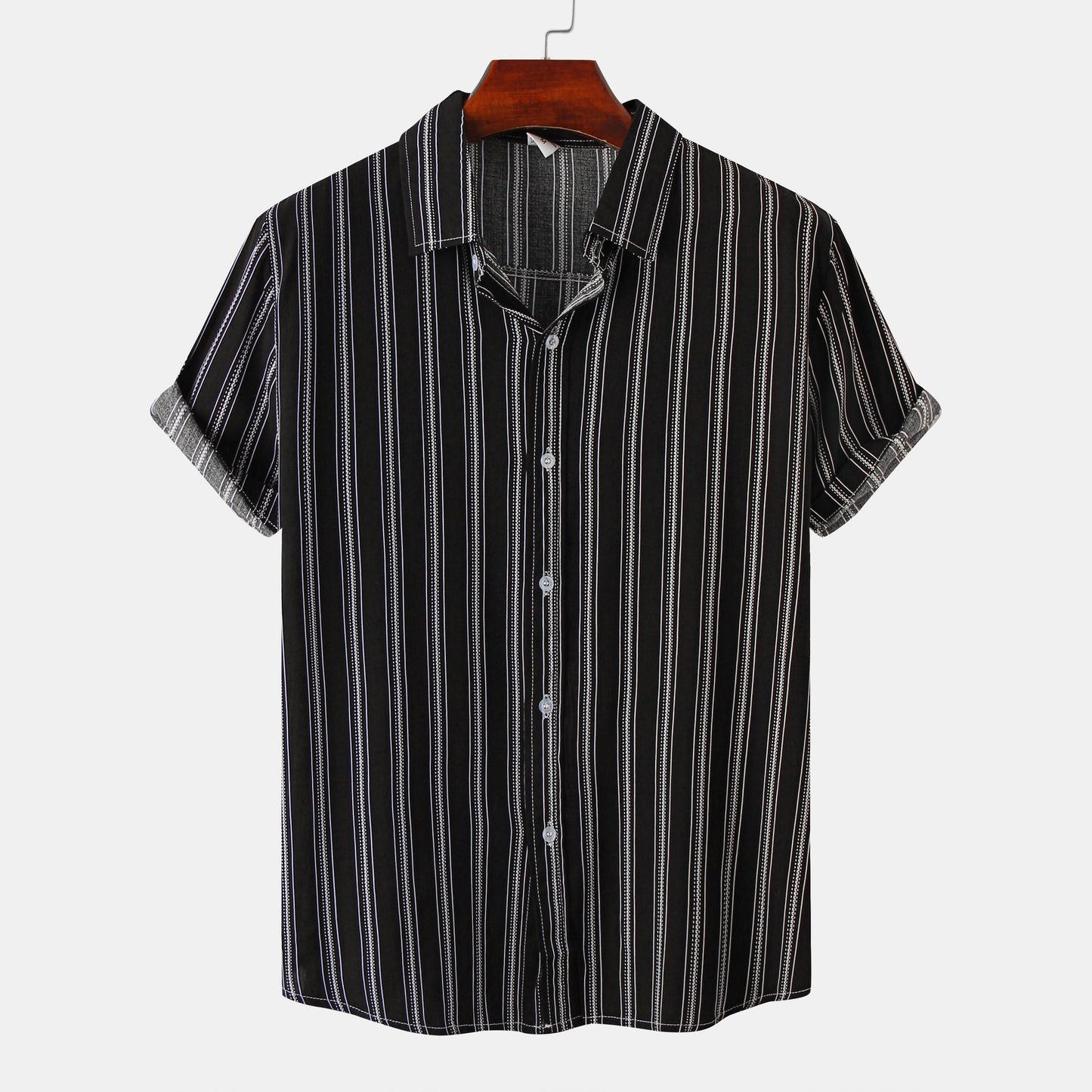 Striped men's short-sleeved shirt