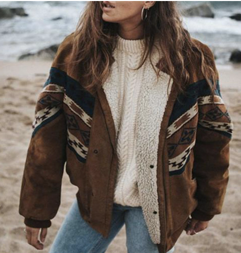 Trendy boho winter jacket for women - stylish and cozy