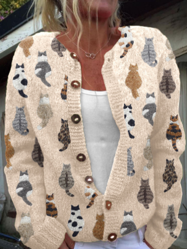 Women's cardigan with funny dog motif: fun and warmth in your wardrobe