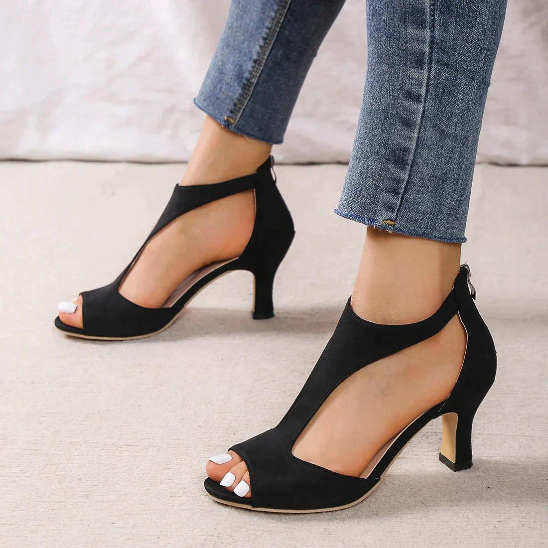 Jerlyn Sandals | Open-Toe Cut-Out Heels