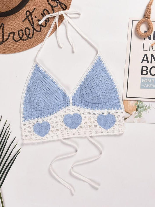 Jessie Crochet heart-shaped bra top