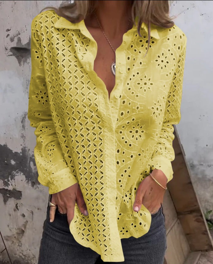 Shanaya Blouse | Long Sleeve V-Neck Blouse