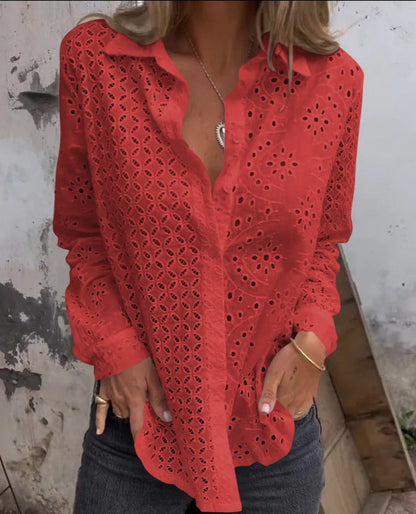 Shanaya Blouse | Long Sleeve V-Neck Blouse