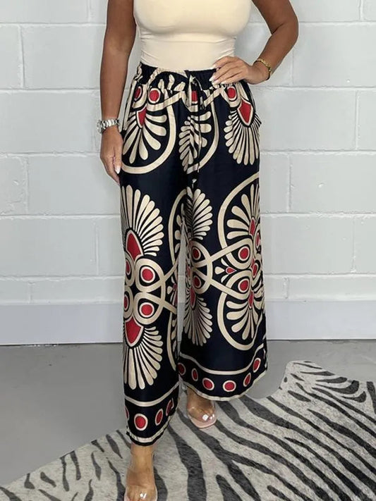 Casual Printed Satin Trousers - New Style - Loose Fit - Comfortable and Breathable - Spring/Summer/Fall