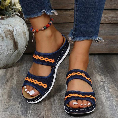 Kameela Sandals | Boho Style Open Toe Sandals with Embroidered Straps