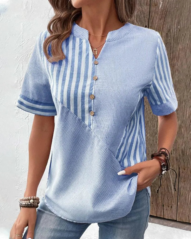 Blouse - Stripes - Airy Cotton - Perfect for Everyday Use