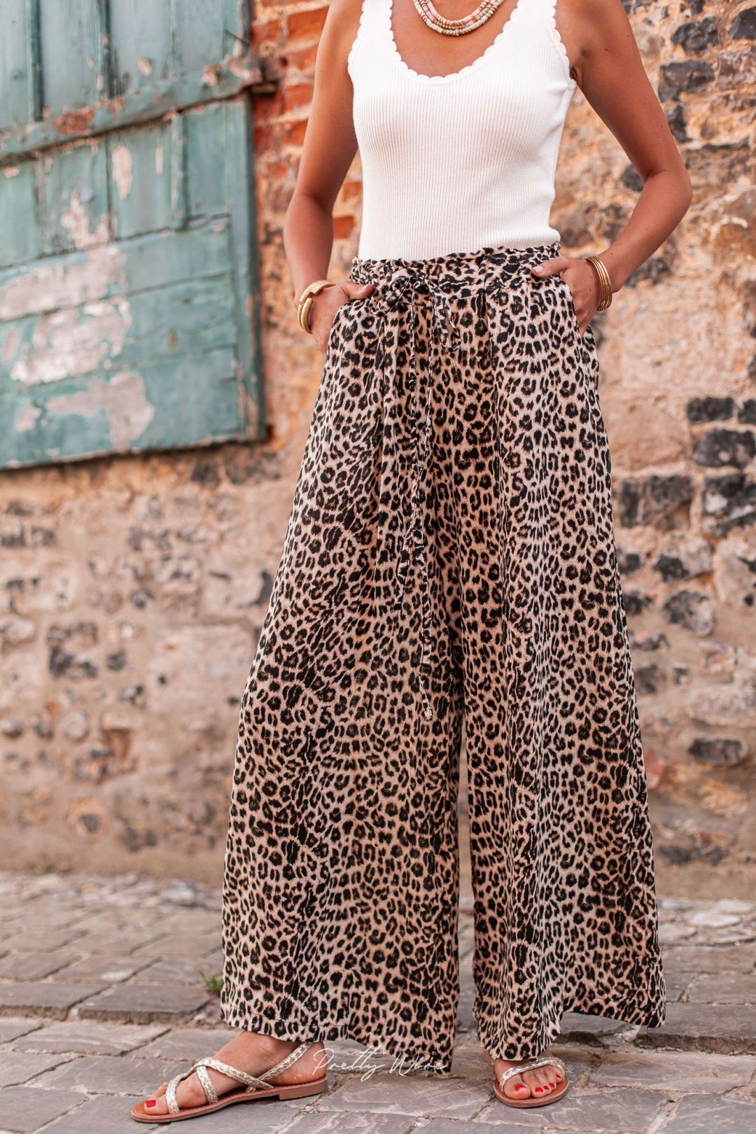 Léa - elegant summer leopard pants