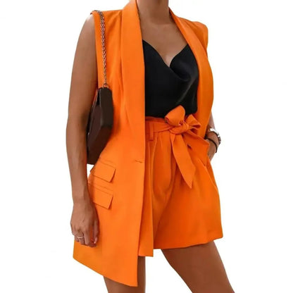 Blazer Vest - Trude - Sleeveless, Single Button Closure, Versatile Colors - Perfect for Spring and Fall