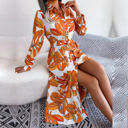 Louisa - Shirt dress with floral pattern and belt