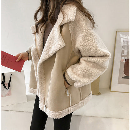 Suede winter coat for women