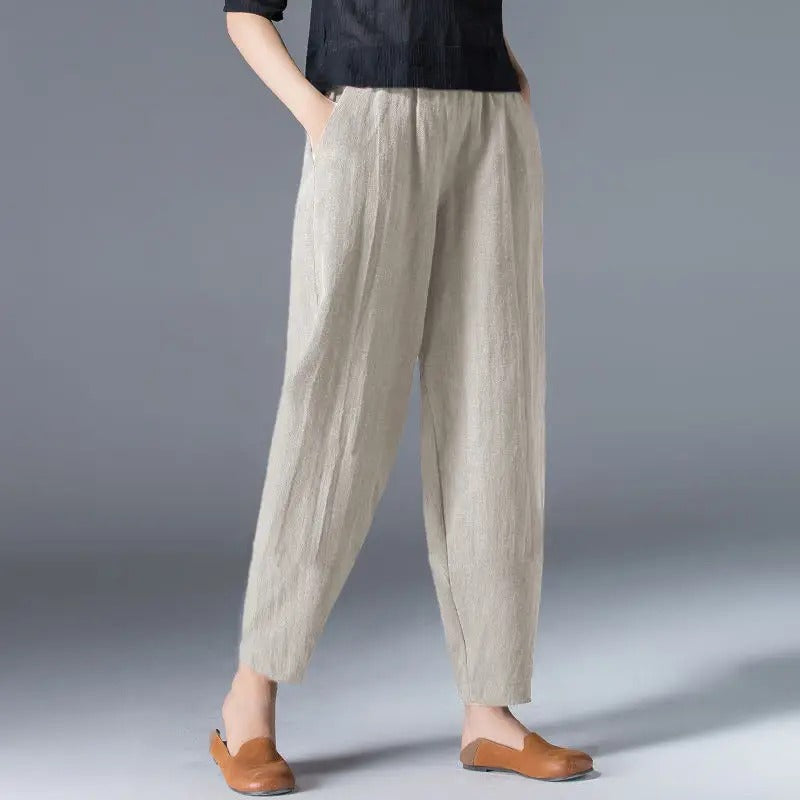 Marlele - Fashion women's cotton hemp bloomers pants