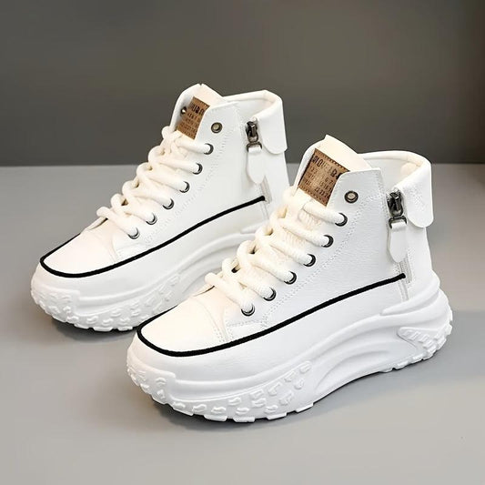 Monaliza Sneakers | High Platform Sneakers with Side Zipper