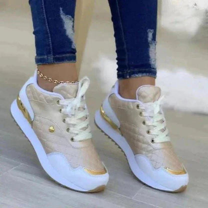 Nelle Sneakers | Stylish Women's Sneakers with Gold Accents