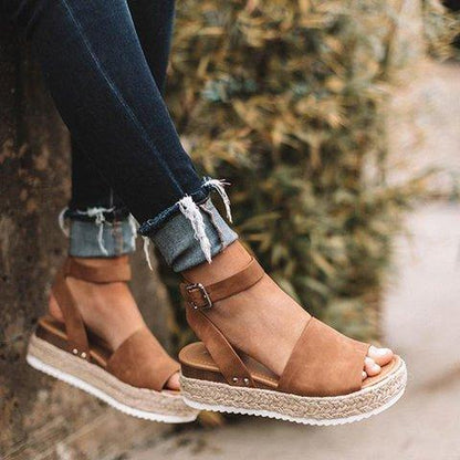 Niana Sandals | Wedge Heel Sandals with Stylish Strap and Buckle