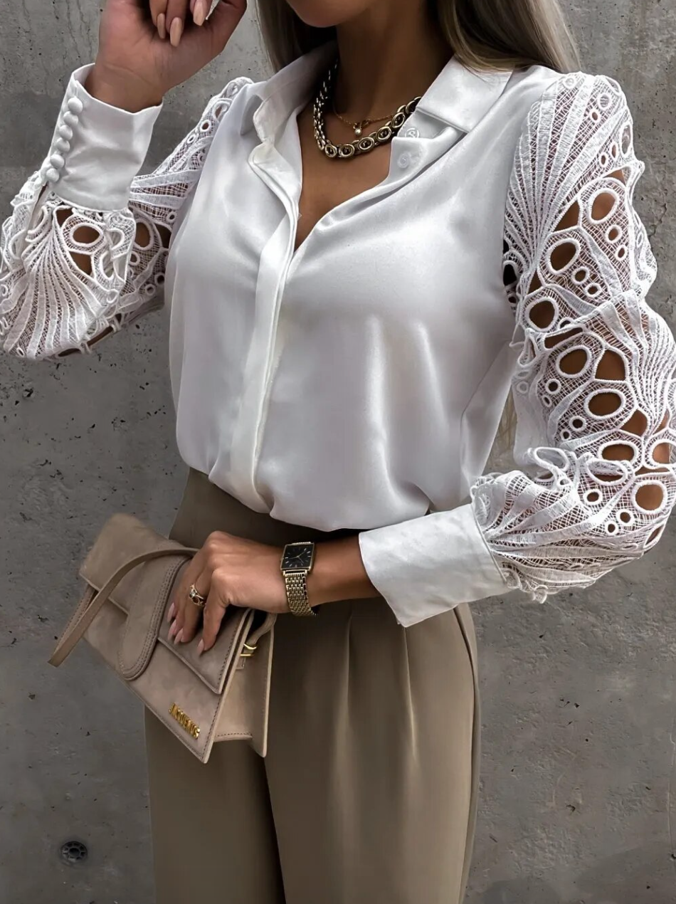 Florena Blouse | Long Sleeve Lace Blouse