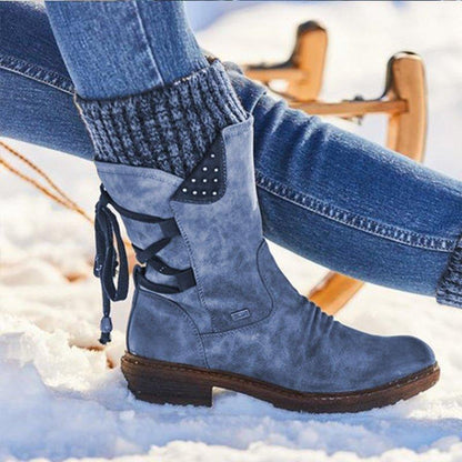 Norma Boots | Lace-up Winter Boots with Side Zipper