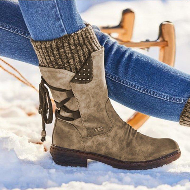 Norma Boots | Lace-up Winter Boots with Side Zipper