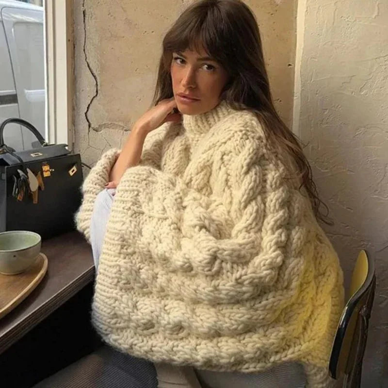 Women's chunky knit cable sweater