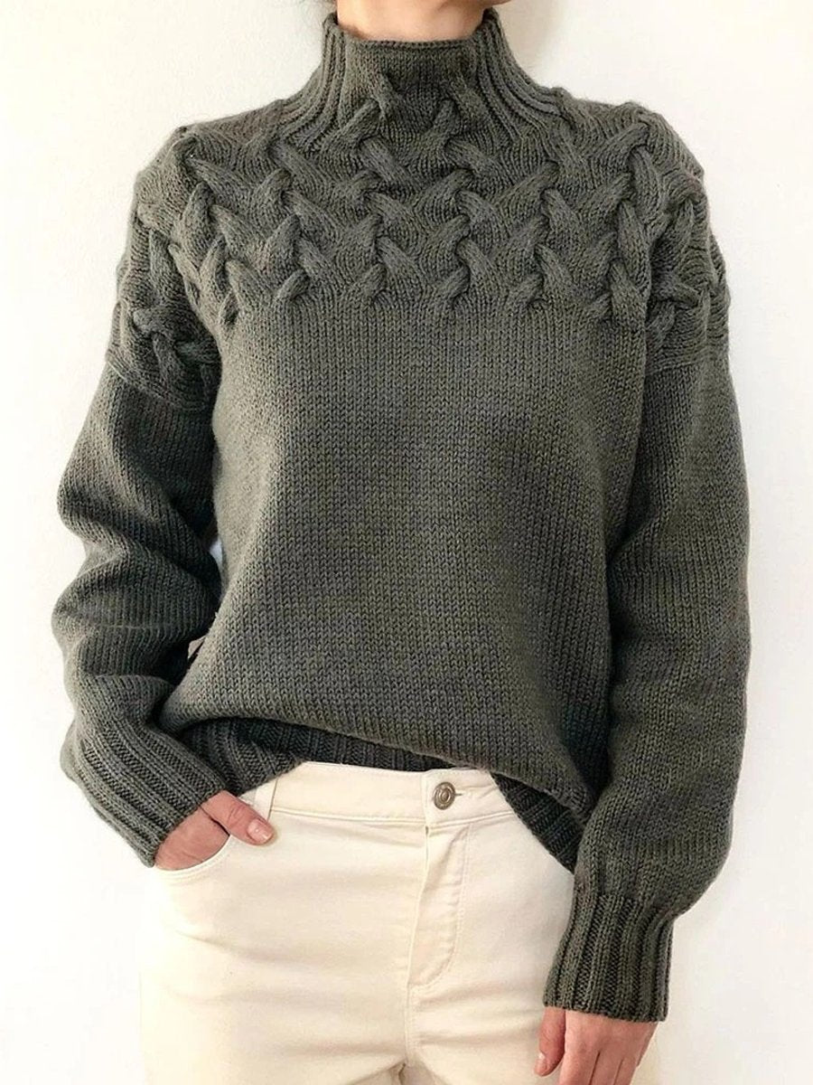 Zareen Sweater | Casual Cable Knit Turtleneck Sweater