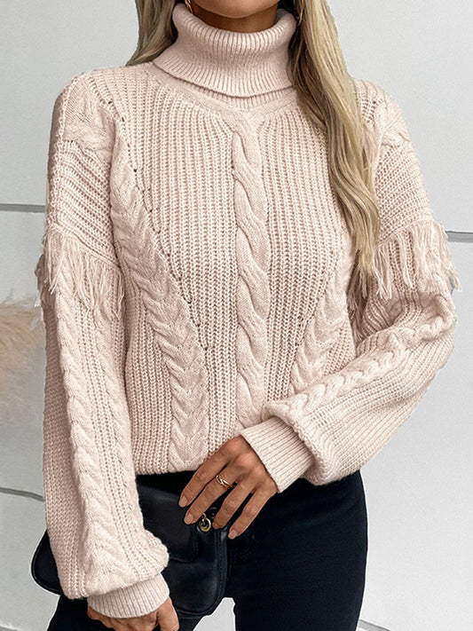 Zamarah Sweater | Women's turtleneck cable knit sweater