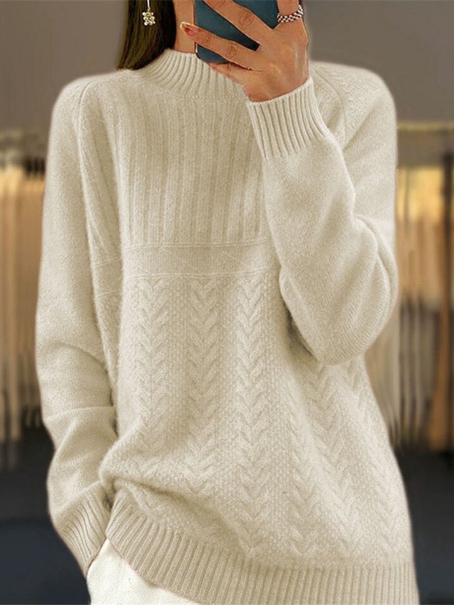 Zahria Sweater | High Neck Ribbed Sweater