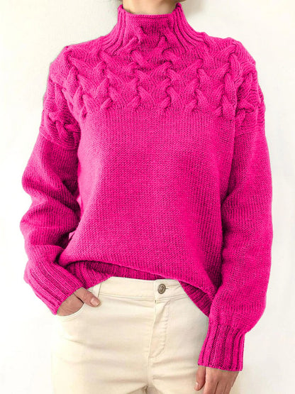 Zareen Sweater | Casual Cable Knit Turtleneck Sweater