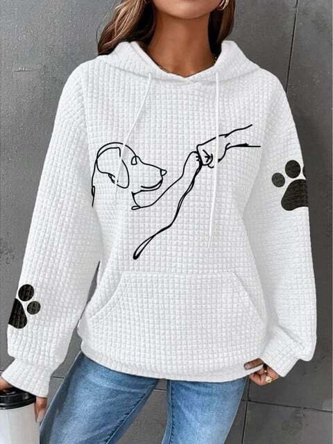 Giseza | Warm Dog Print Ladies Hoodie