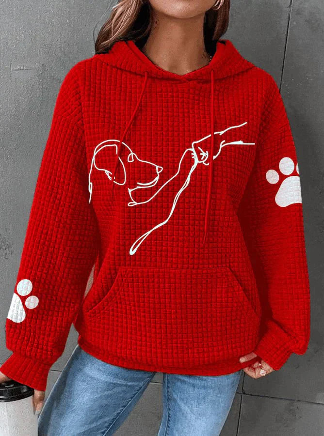 Giseza | Warm Dog Print Ladies Hoodie