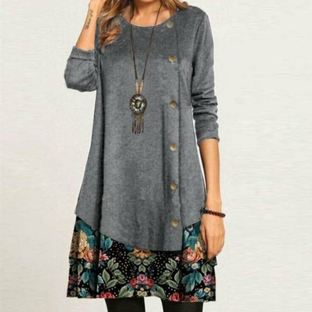 Zea - Casual short vintage dress with cardigan for women