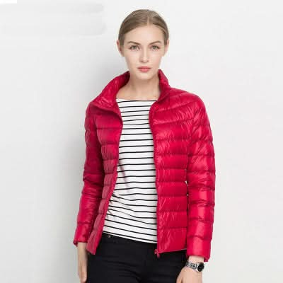 Vivid green puffer jacket for fall and winter for women