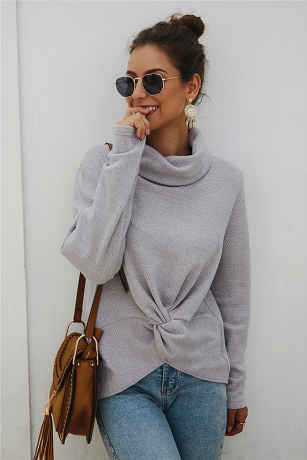 Women's high neck sweater