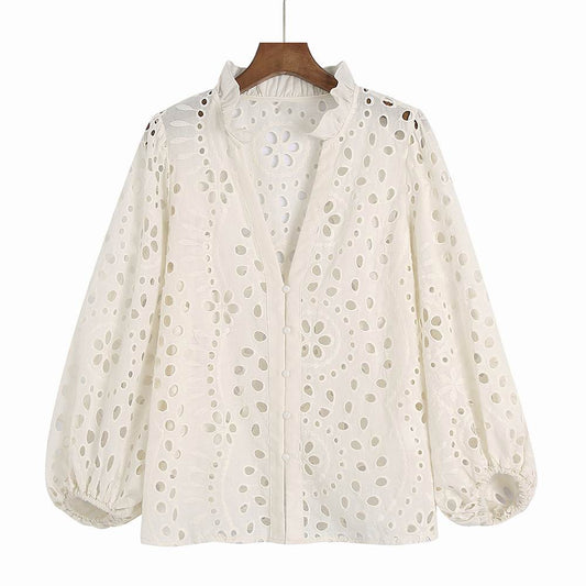 Lety - Women's blouse with cut-outs