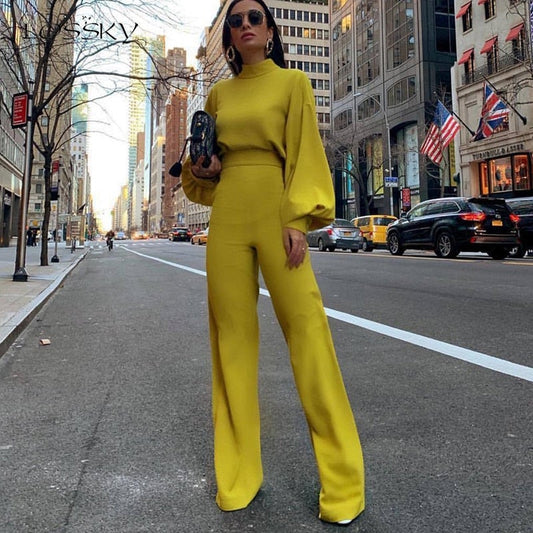 Adeline Pure Color Half-Collar Jumpsuits