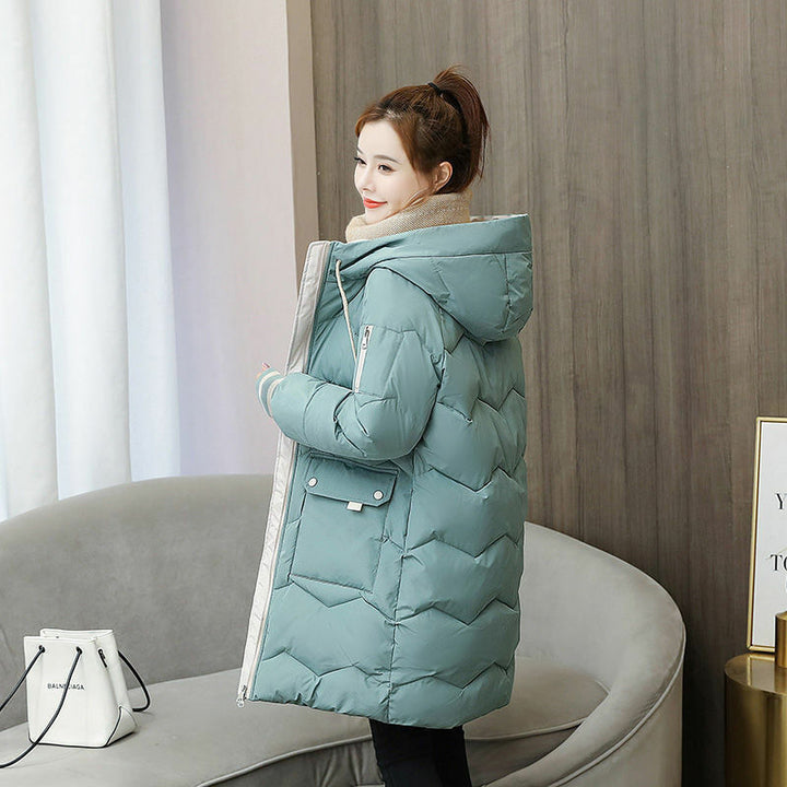 Padded coat with hood for women