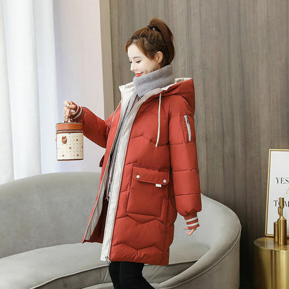 Padded coat with hood for women