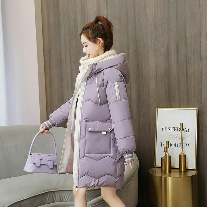 Padded coat with hood for women