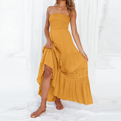 Celeste - Summer off-the-shoulder dress with lace trim