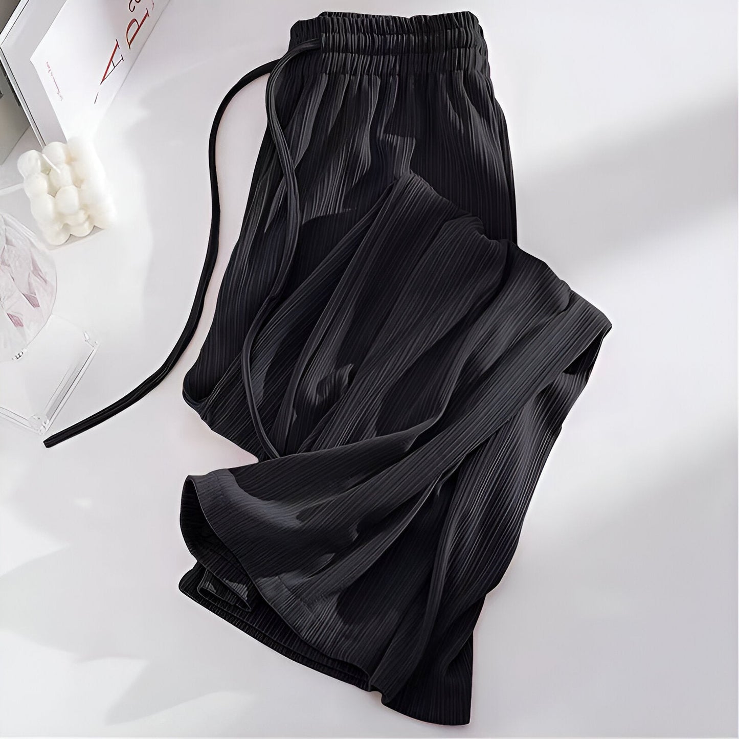 Chrysanthe | Cool and light high-waisted wide-leg pants